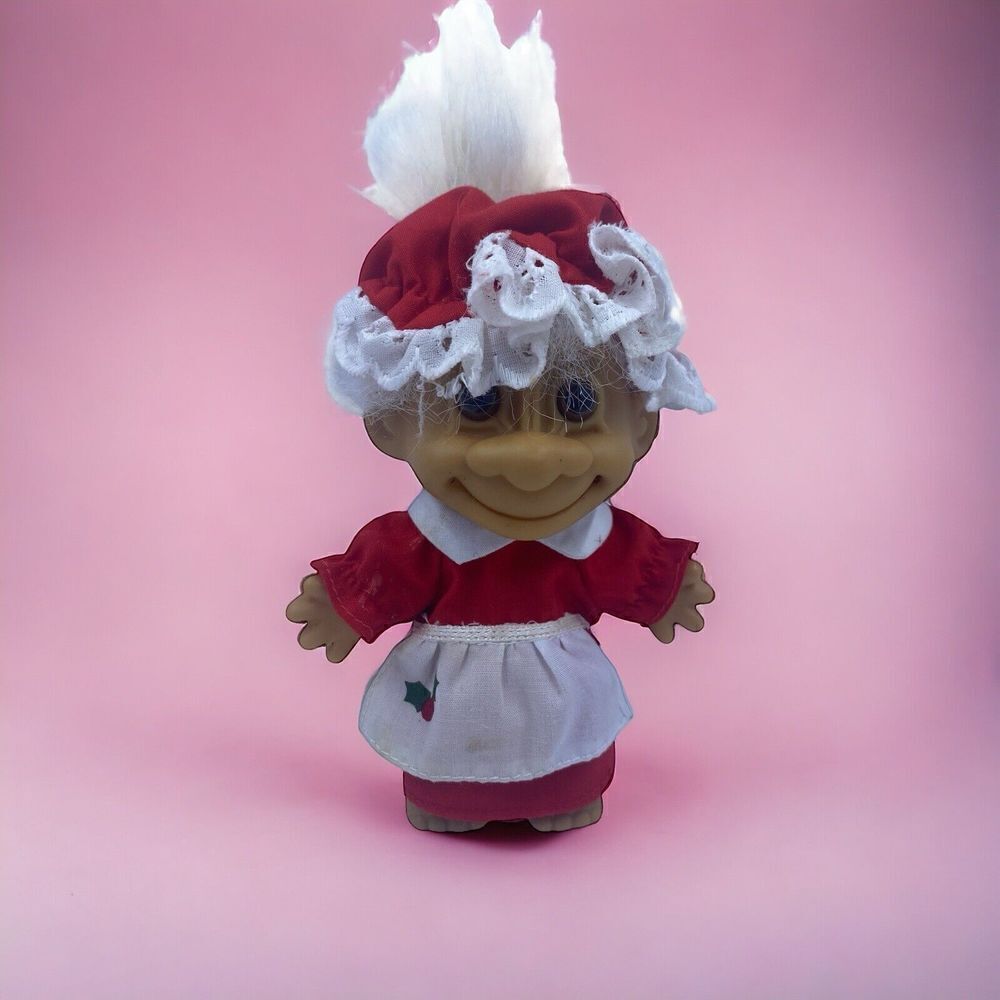 CHRISTMAS TROLL GRANDMA / MRS CLAUS - 5" Russ Doll -Apron Hat, Dress